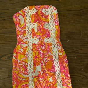 women’s mini strapless dress